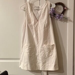 Reformation cotton Cream A-Line Sleeveless Dress